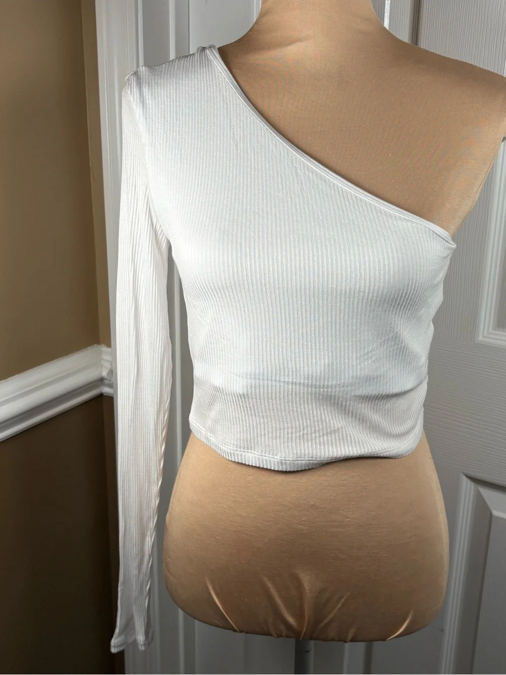 ALO YOGA Ribbed Wave Crop Long Sleeve Top Size Large